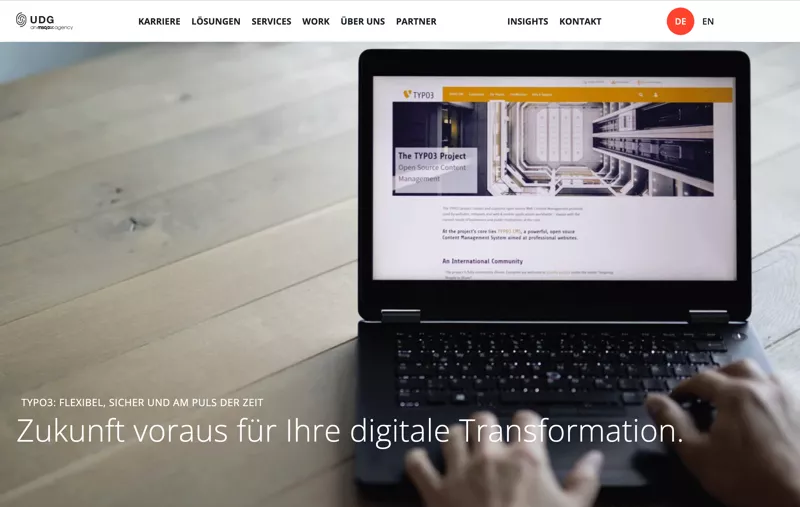 Screenshot Website von UDG