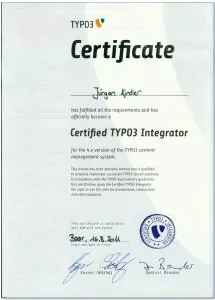 TYPO3 Certified Integrator Certificate 2011